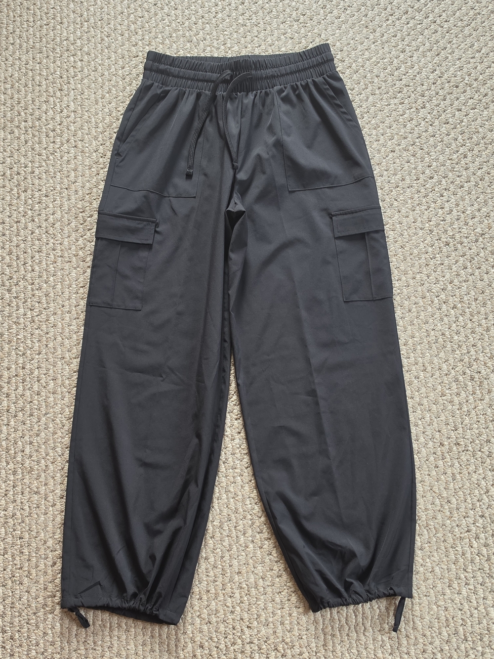 tek gear Black Cargo Jogger Pants with Drawstring Waist